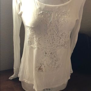 Small Daytrip LACE LONG SLEEVE CROSS SHIRT